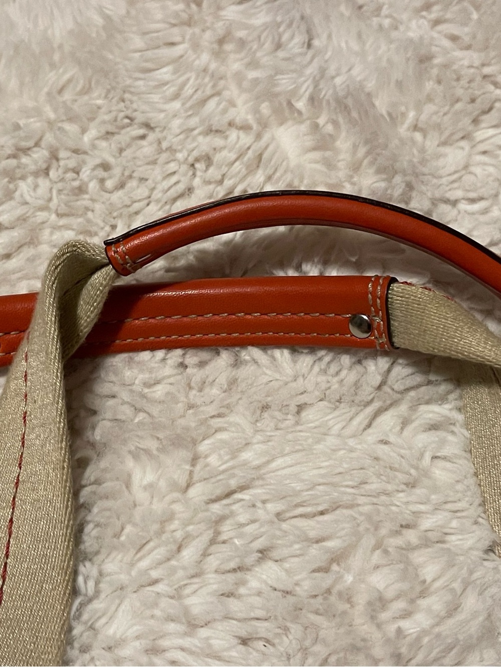 Coach Hamptons Weekend Small Tote Bag Red Satin Nylon Canvas Leather Trim 11744 - Picture 11 of 16